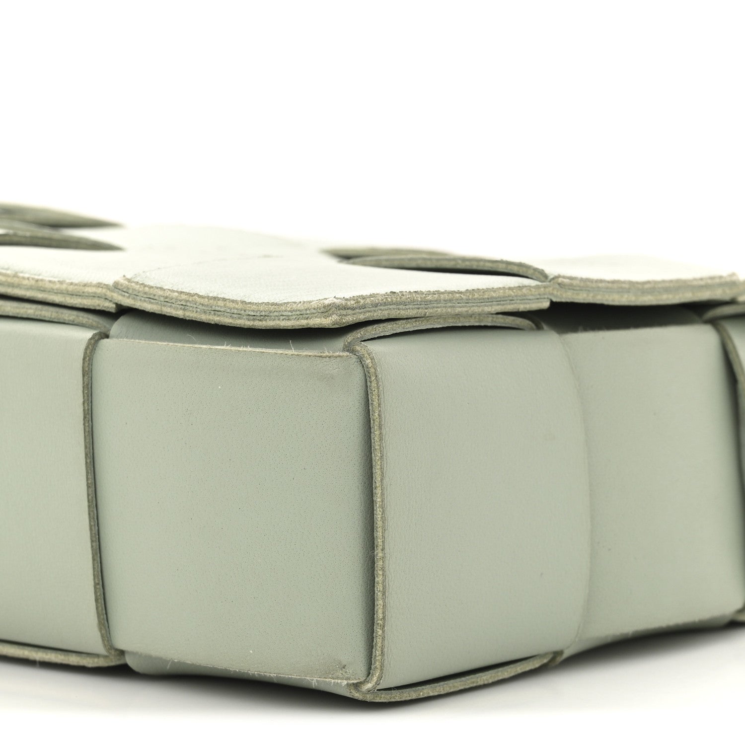Bottega Veneta Lambskin Maxi Intrecciato Cassette Crossbody Bag New Sauge 10 of 12