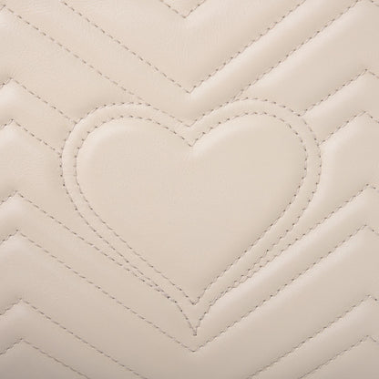 Gucci Calfskin Matelasse Medium GG Marmont Shoulder Bag White 8 of 9