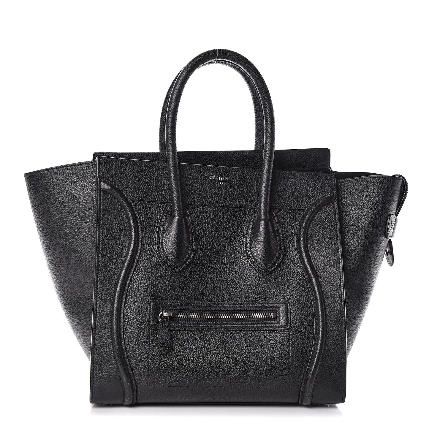 Drummed Calfskin Mini Luggage Black