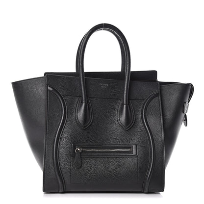 Celine Drummed Calfskin Mini Luggage Black 1 of 9