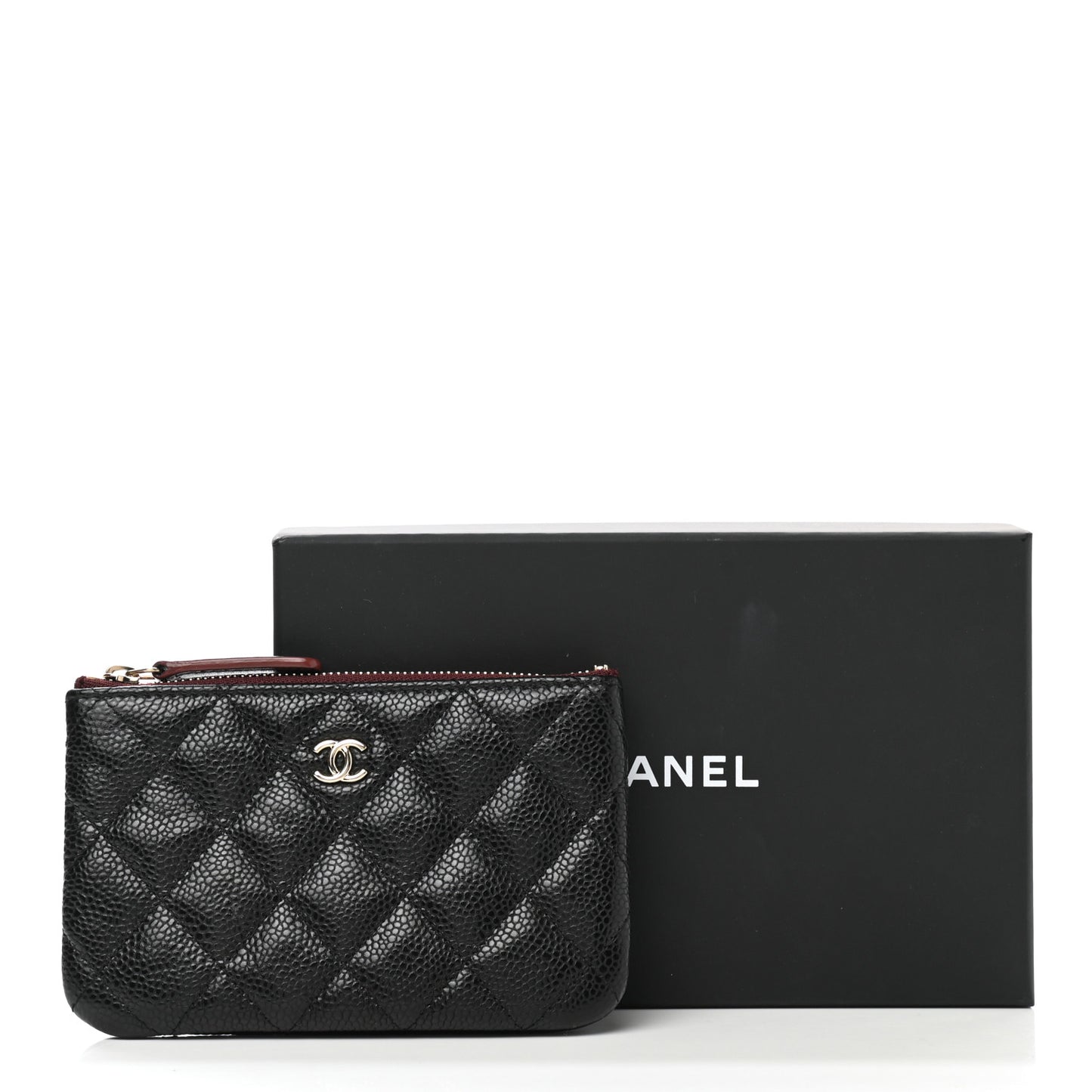 Caviar Quilted Small Cosmetic Case Black