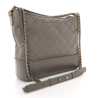 Chanel Aged Calfskin Quilted Large Gabrielle Hobo Grey 3 of 13