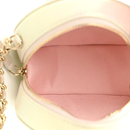 Chanel Iridescent Lambskin Quilted Round Clutch With Chain Ivory 4 of 10