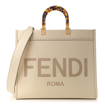 Fendi Vitello King Plexiglass Medium Fendi Sunshine Shopper Tote White Ice 1 of 10