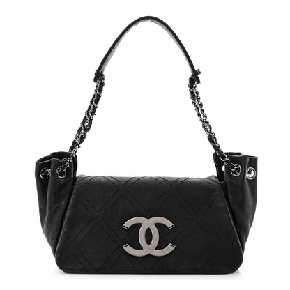 Chanel Calfskin Diamond Stitch Accordion Flap Black 1 of 13
