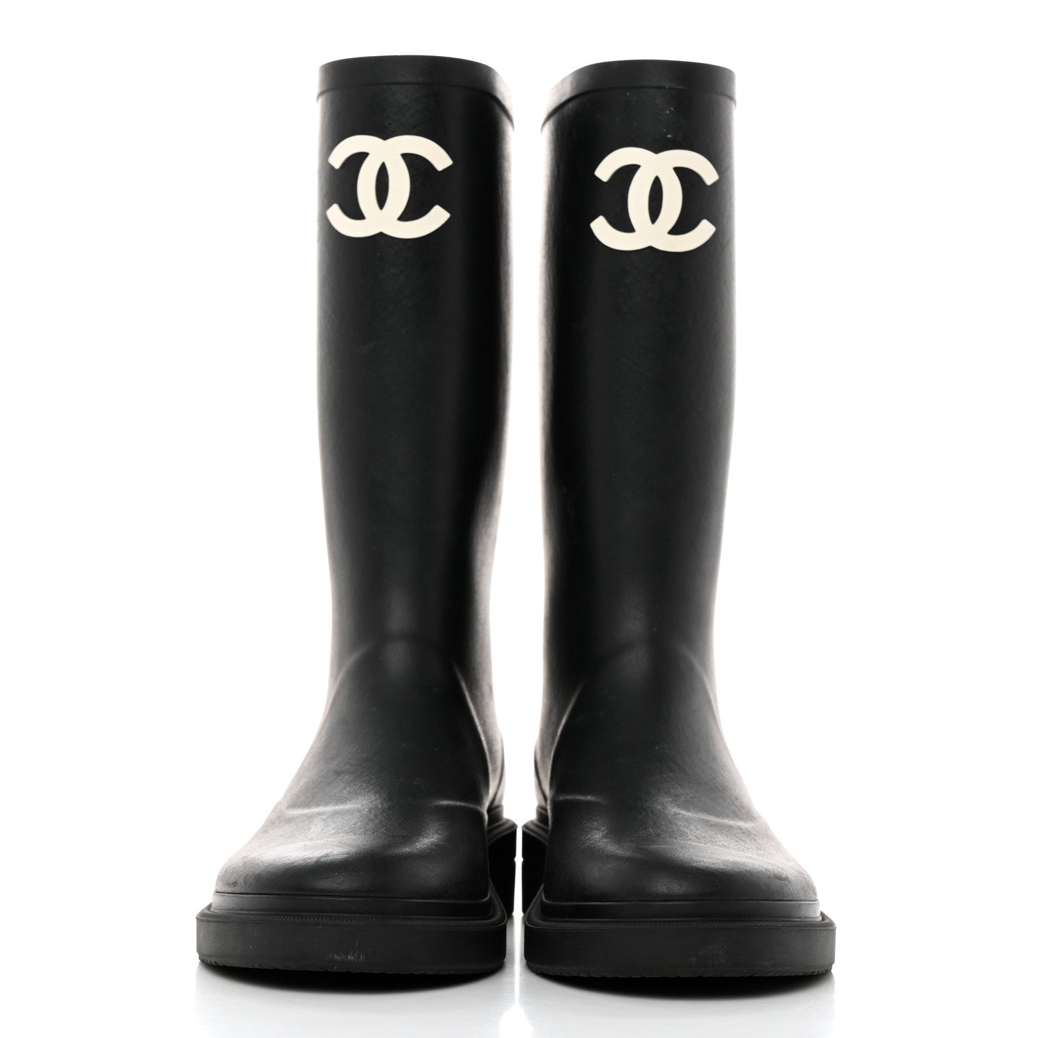 Chanel Caoutchouk CC High Boots 37 Black 2 of 9