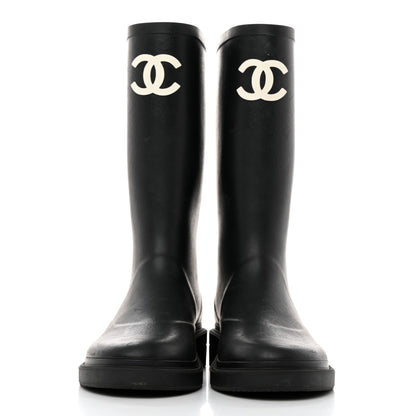 Chanel Caoutchouk CC High Boots 37 Black 2 of 9