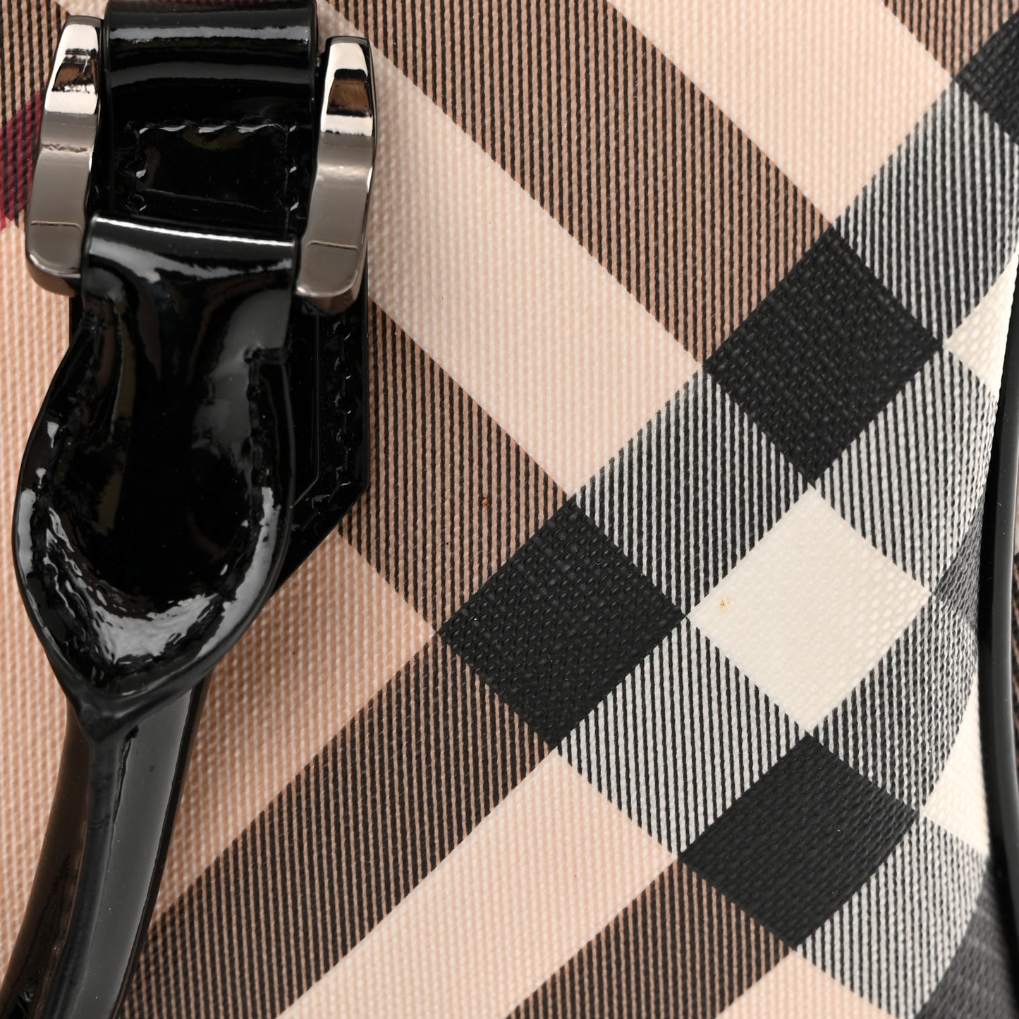 Supernova Check Patent Small Chester Bowling Bag Black