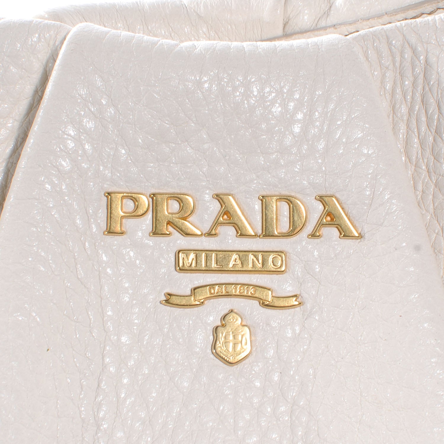 Prada Cervo Pleats Small Shoulder Bag Talco 5 of 9