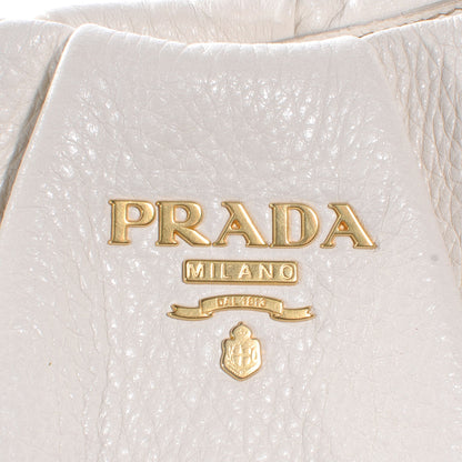 Prada Cervo Pleats Small Shoulder Bag Talco 5 of 9