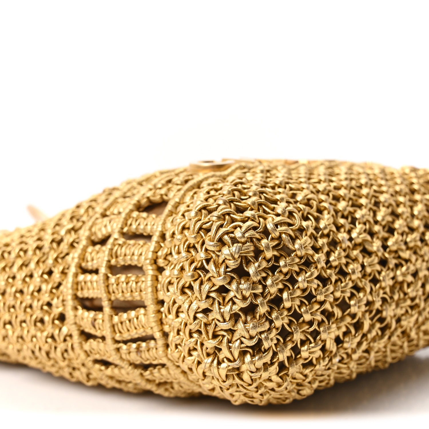 Chanel Metallic Calfskin Macrame Mini Chanel 22 Gold 9 of 10