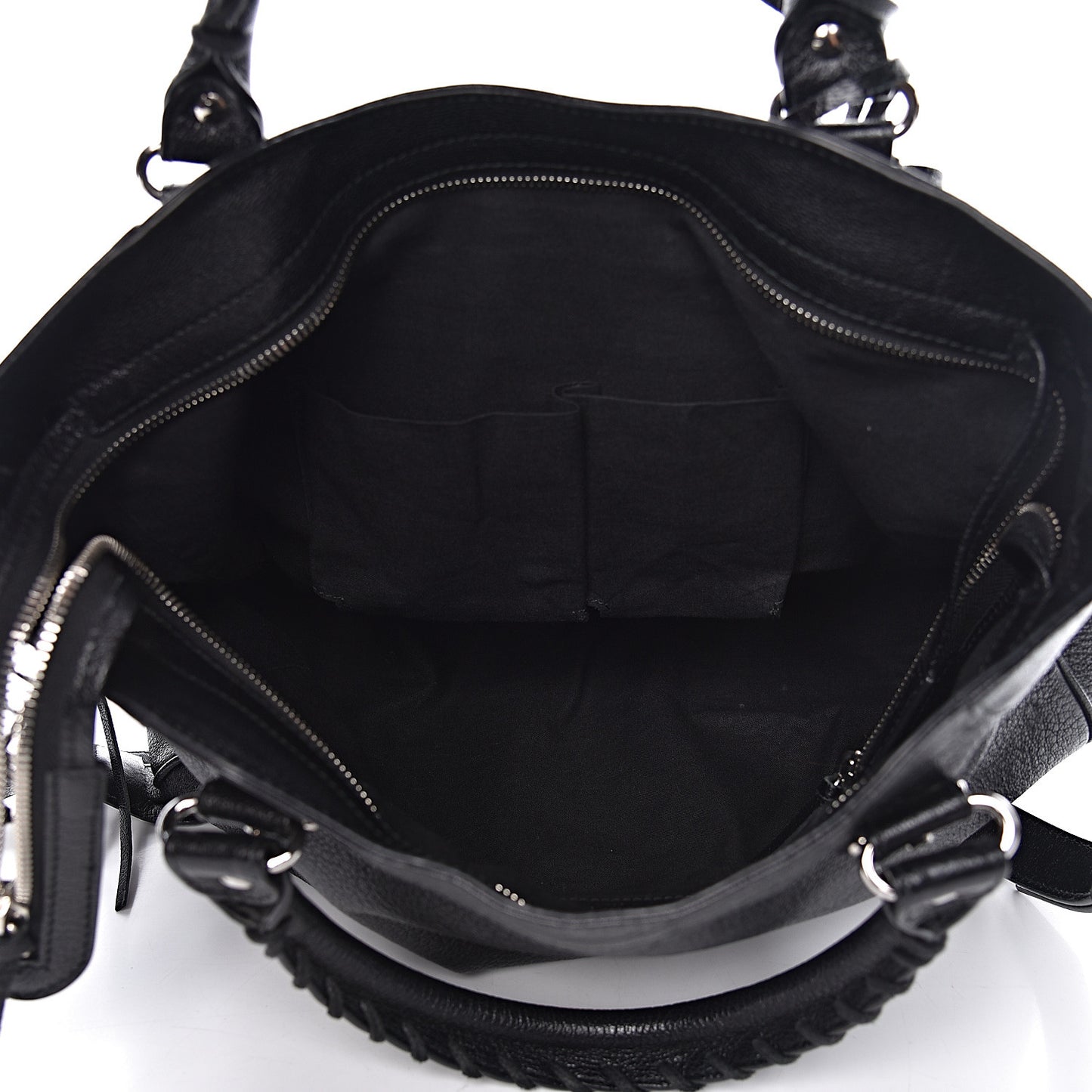 Chevre Silver Metallic Edge Hardware Velo Black