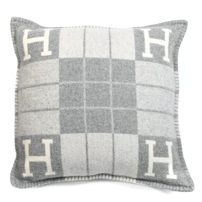 Hermes Wool Cashmere Avalon III Pillow PM Ecru Gris Clair 1 of 3