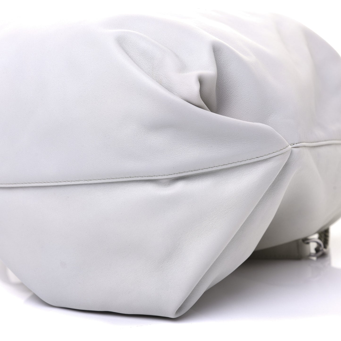 Lambskin Teddy Drawstring Bag White