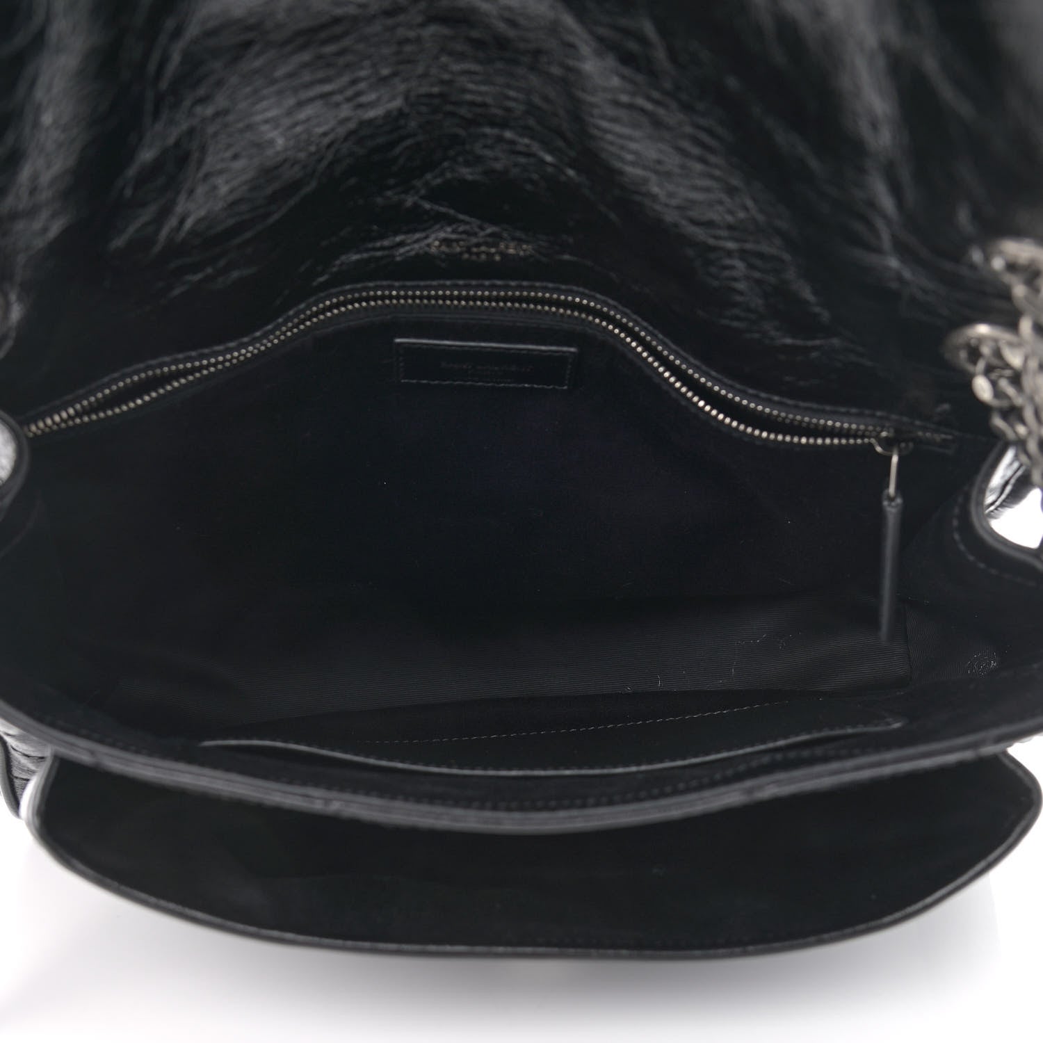 Saint Laurent Crinkled Calfskin Matelasse Monogram Large Niki Chain Satchel Black 5 of 9