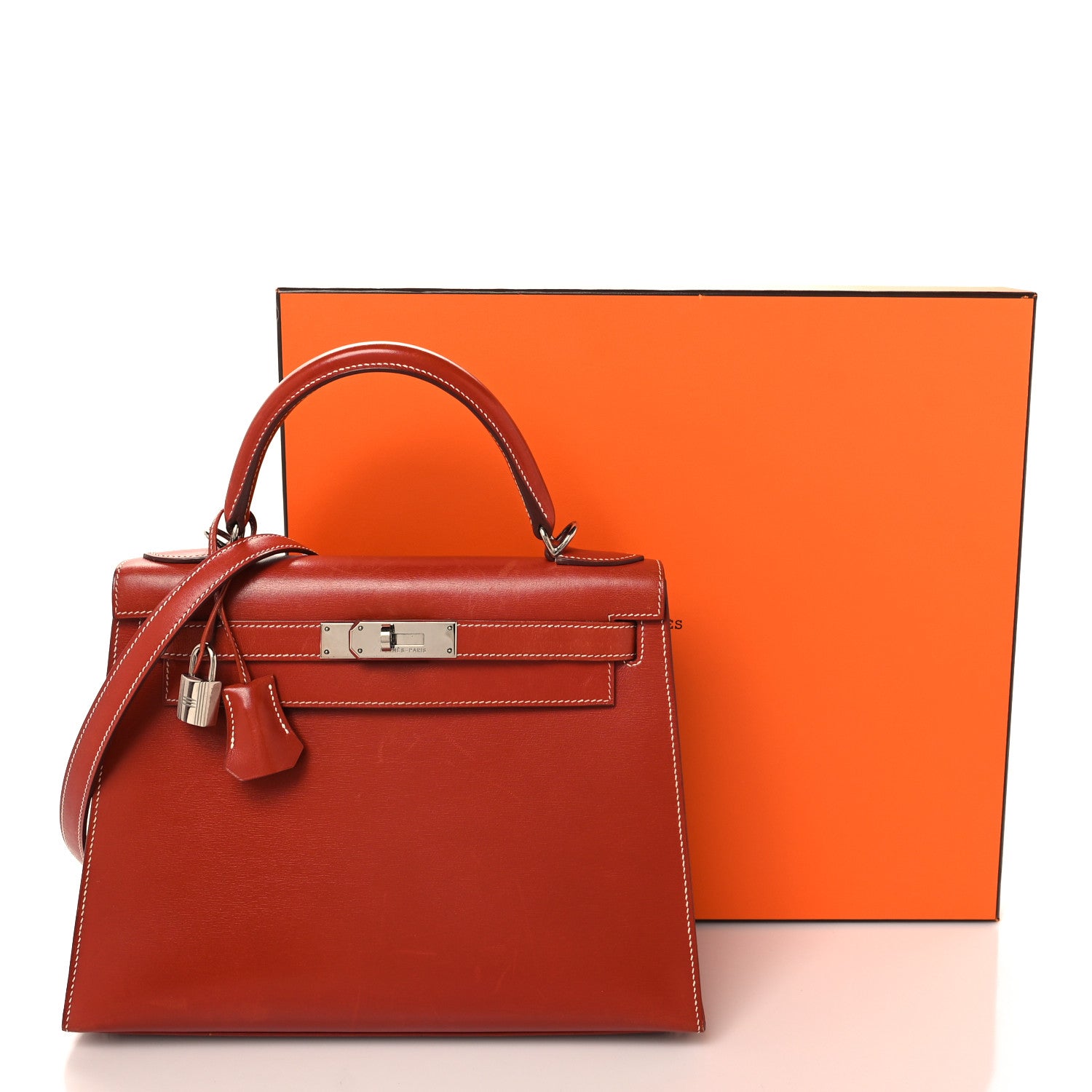 Hermes Box Kelly Sellier 28 Brique 18 of 18