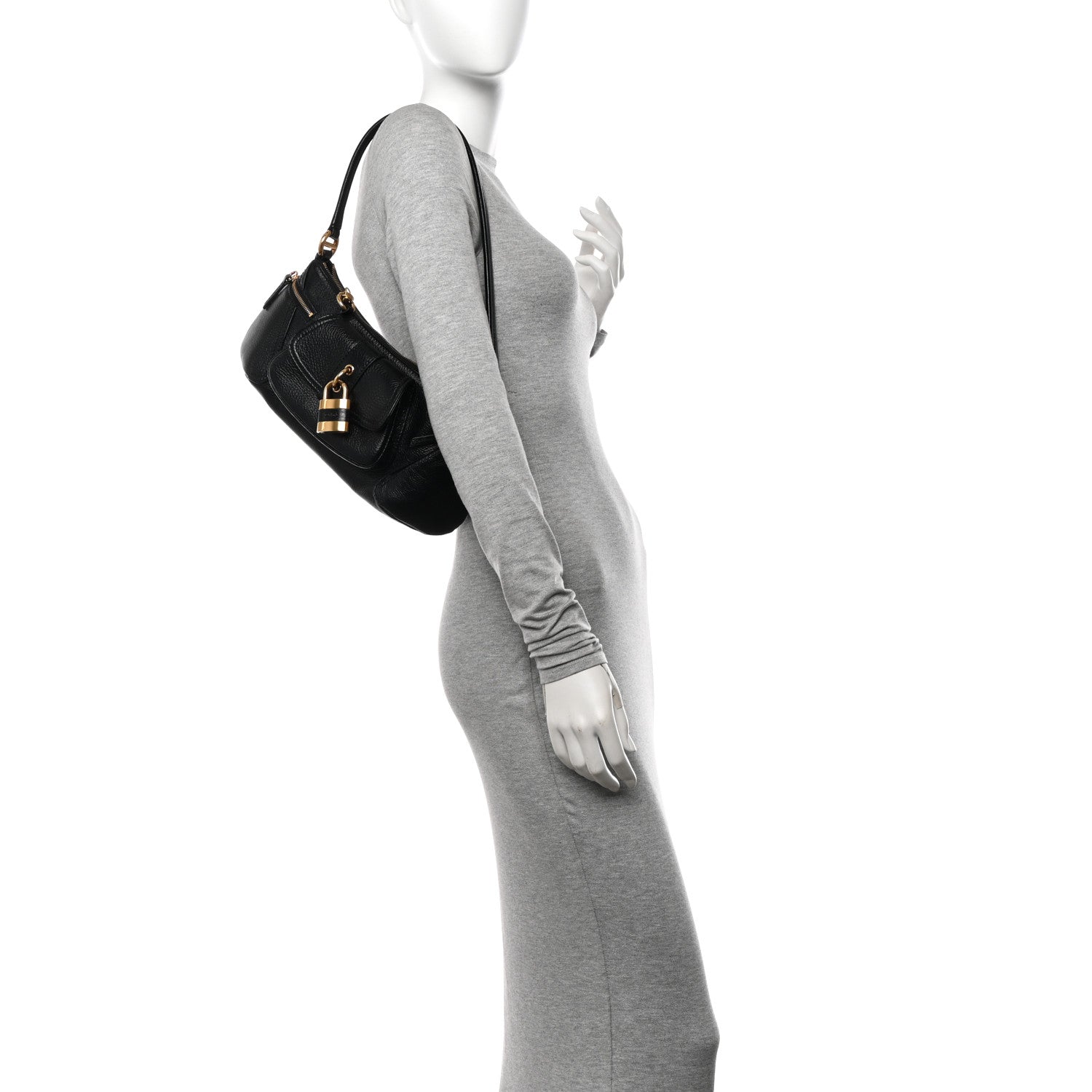 Chloe Grained Calfskin The 99 Shoulder Bag Black 2 of 10