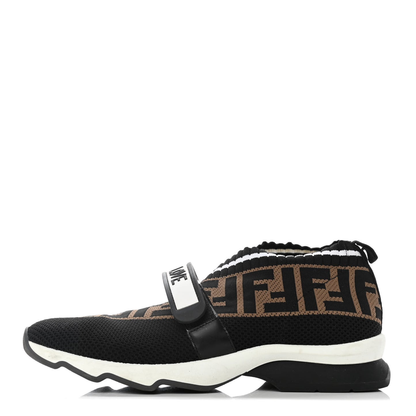 Stretch Yarn FF Stiff Band Rockoko Sneakers 39 Black White Tobacco