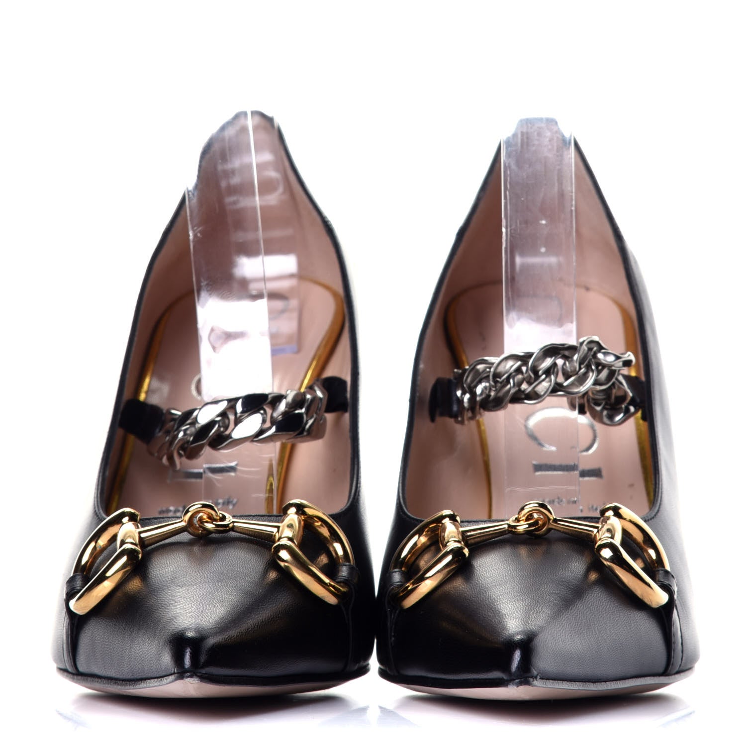 Gucci Malaga Kid Deva Horsebit Chain Embellished Pumps 41 Black 2 of 9
