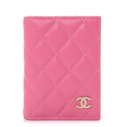 Chanel Caviar Quilted Card Holder Wallet Pink 1 of 8