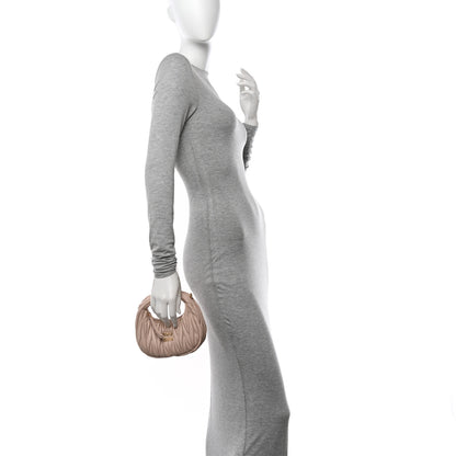 Miu Miu Nappa Matelasse Mini Wander Hobo Cipria 2 of 10