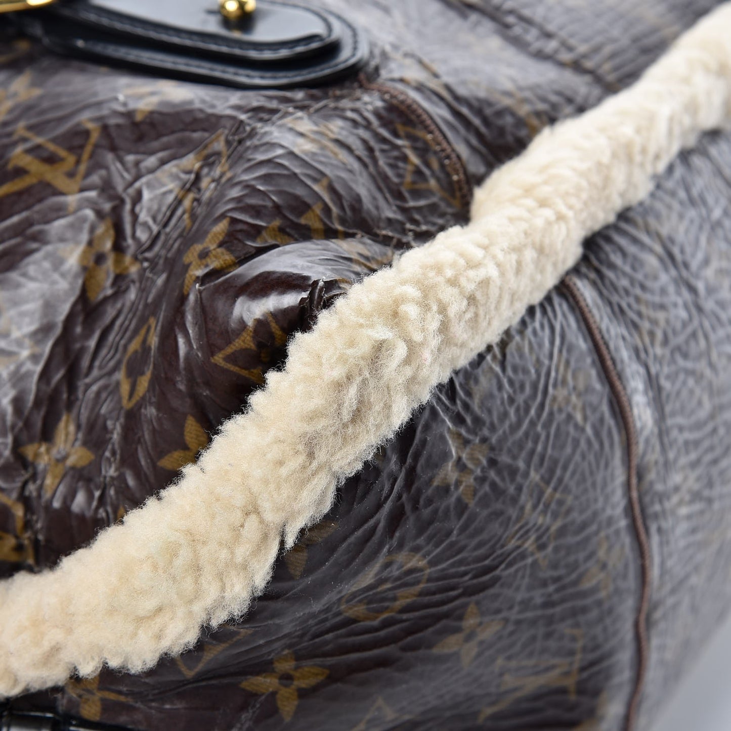 Patent Monogram Shearling Sac Thunder