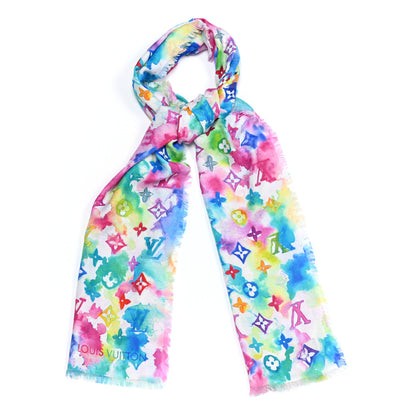 Louis Vuitton Cotton Monogram Essential Watercolor Stole Multicolor 1 of 5