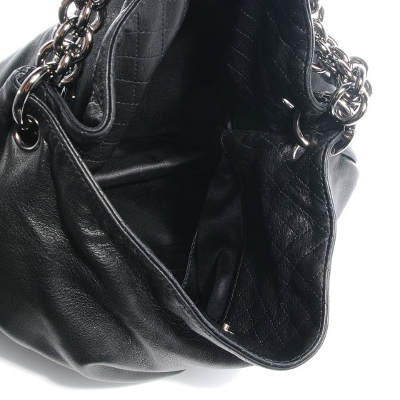 Lambskin Soft and Chain Large Hobo Black