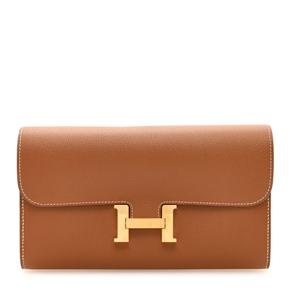 Hermes Evercolor Constance Long Wallet Gold 1 of 6