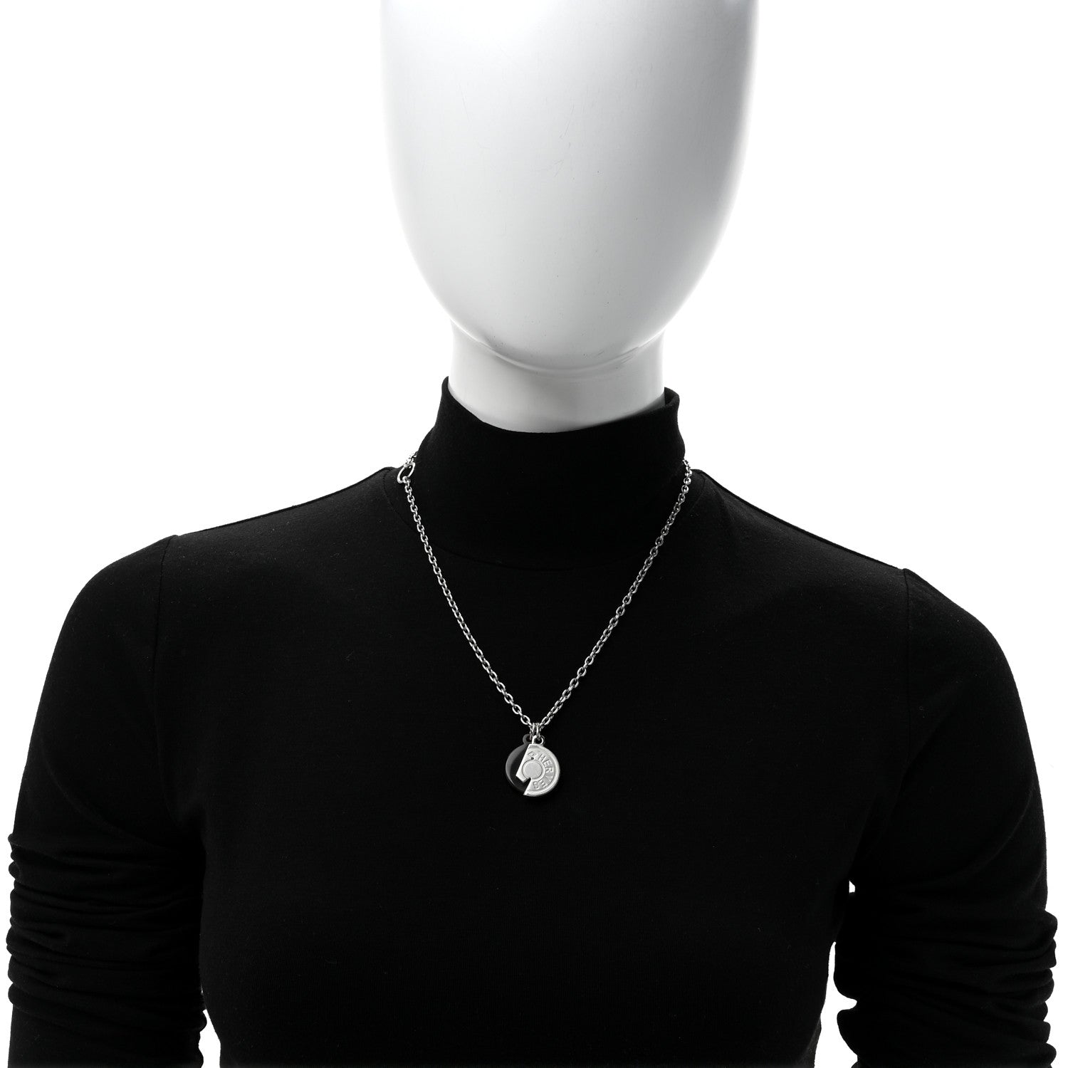 Hermes Buffalo Horn Lacquer Carrousel Necklace Etain 2 of 5