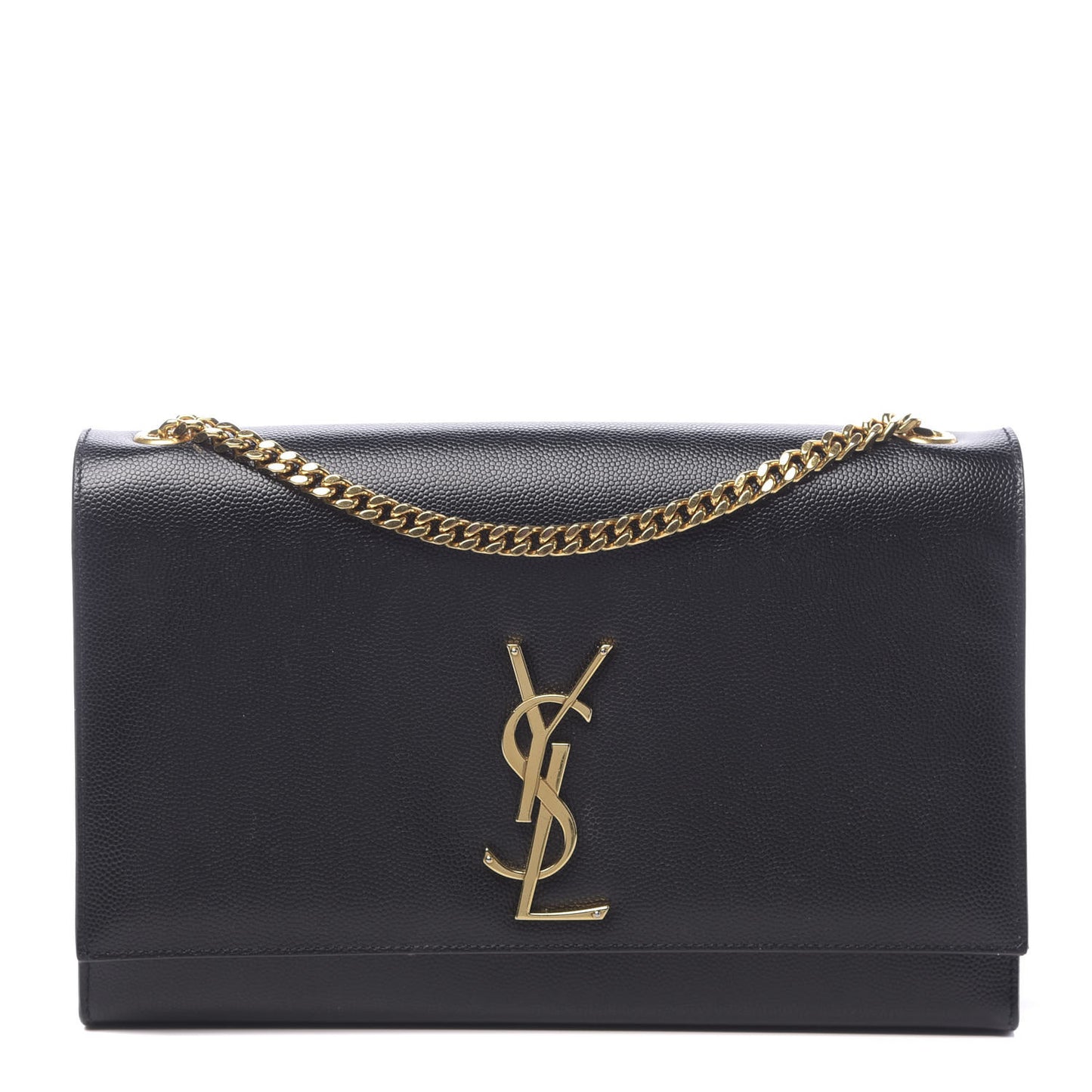 Grain De Poudre Medium Classic Monogram Kate Satchel Black