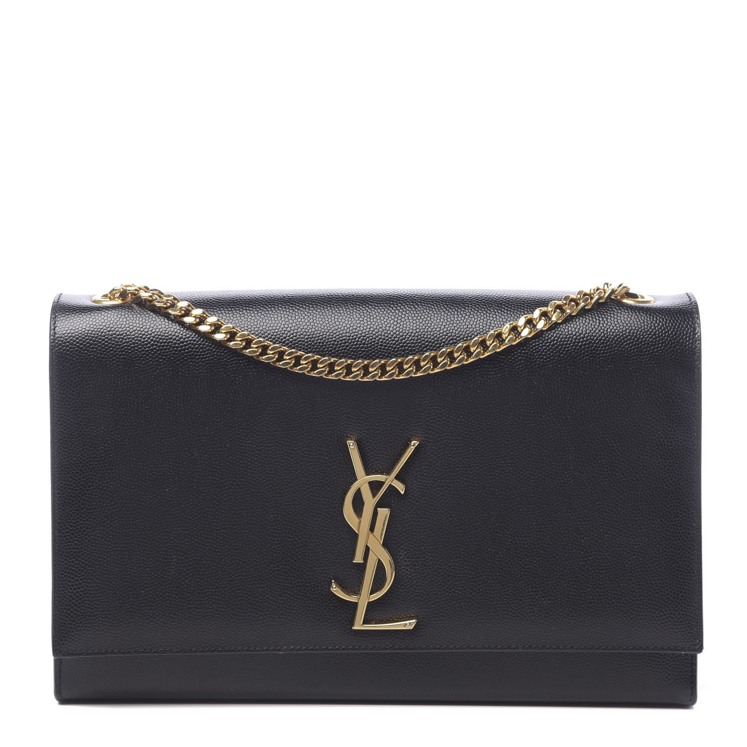 Saint Laurent Grain De Poudre Medium Classic Monogram Kate Satchel Black 1 of 9