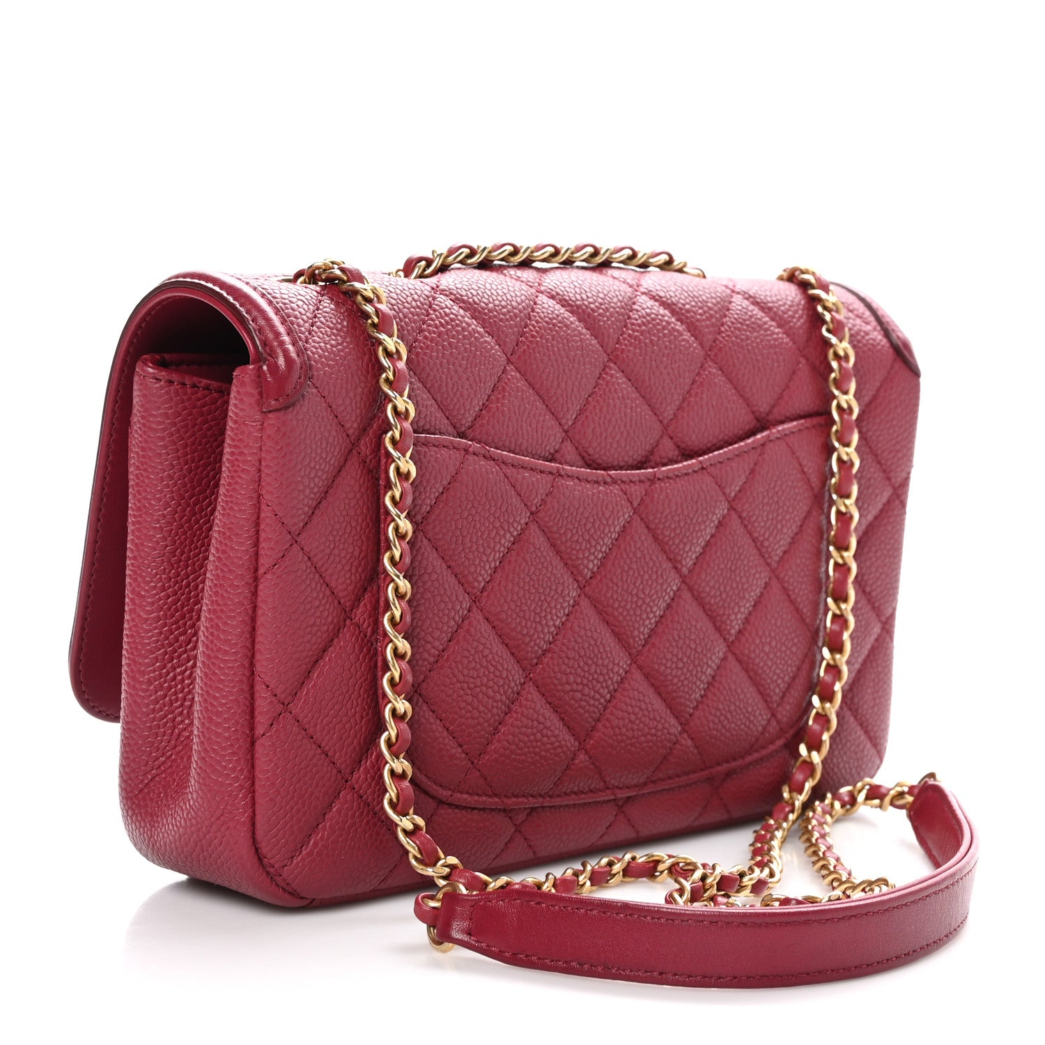 Chanel Caviar Quilted Small CC Filigree Flap Burgundy 3 of 10
