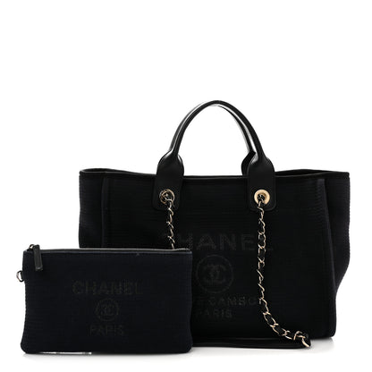 Chanel Mixed Fibers Small Deauville Tote Black 3 of 12