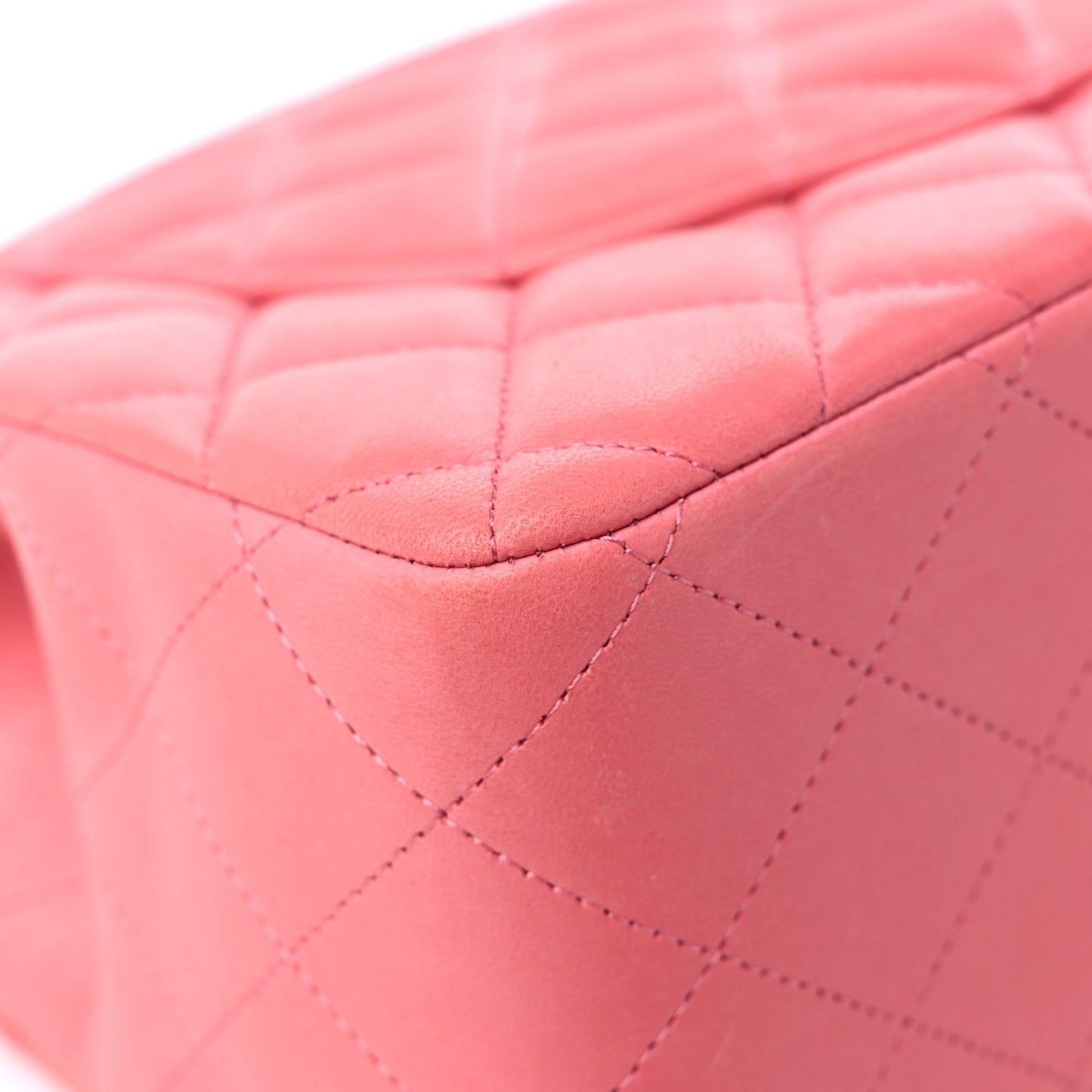 Lambskin Quilted Jumbo Double Flap Pink