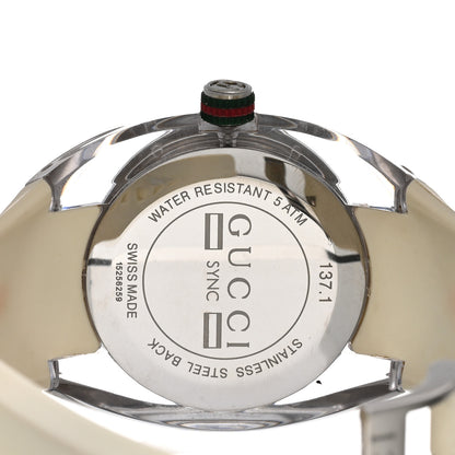 Gucci Stainless Steel Rubber 46mm Sync Web Quartz Watch White 4 of 5