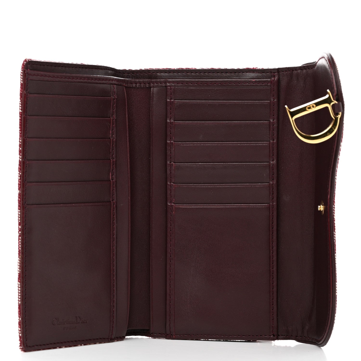 Christian Dior Monogram Saddle Wallet Burgundy 5 of 8