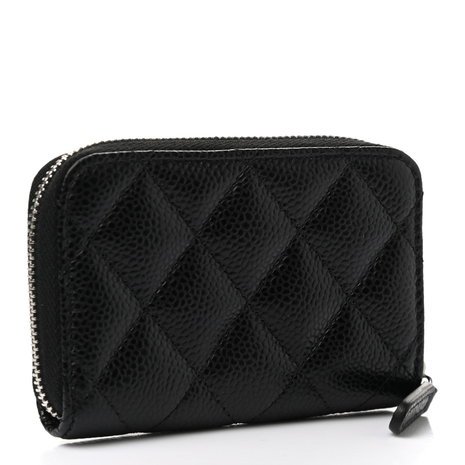 Chanel Caviar Quilted Zip Coin Purse Black 3 of 8