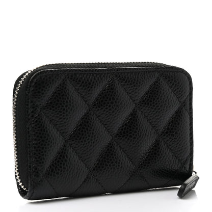 Chanel Caviar Quilted Zip Coin Purse Black 3 of 8