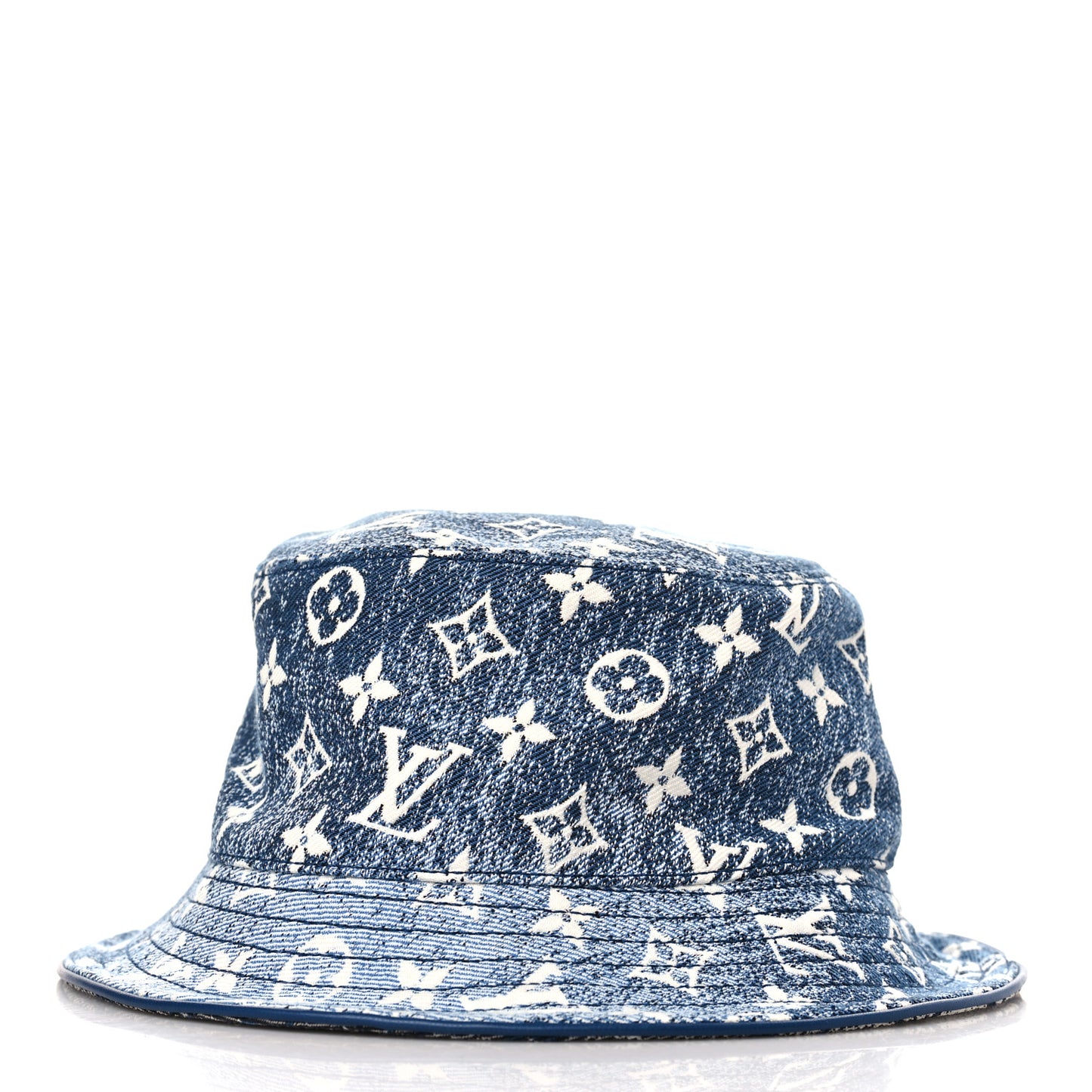 Monogram Denim Jacquard Bob Bucket Hat M Blue