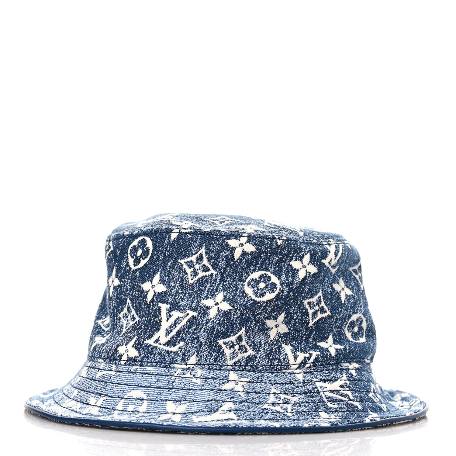 Louis Vuitton Monogram Denim Jacquard Bob Bucket Hat M Blue 3 of 7