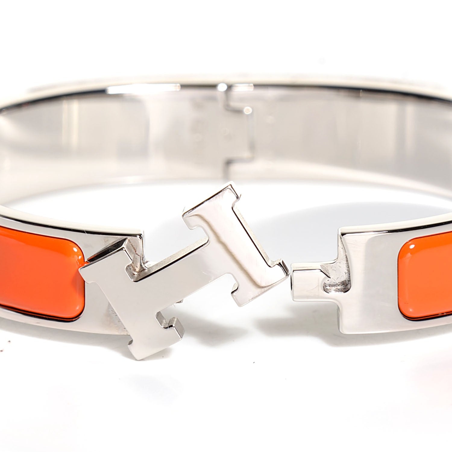 Hermes Enamel Narrow Clic Clac H Bracelet PM Orange 3 of 6