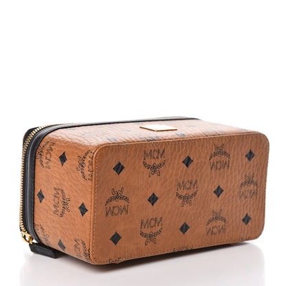 MCM Visetos Vanity Case Cognac Black 4 of 12