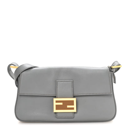 Fendi Vitello Flamingo Enamel Interchangeable Strap Baguette Grigio Chiaro Latte Tabacco 1 of 11