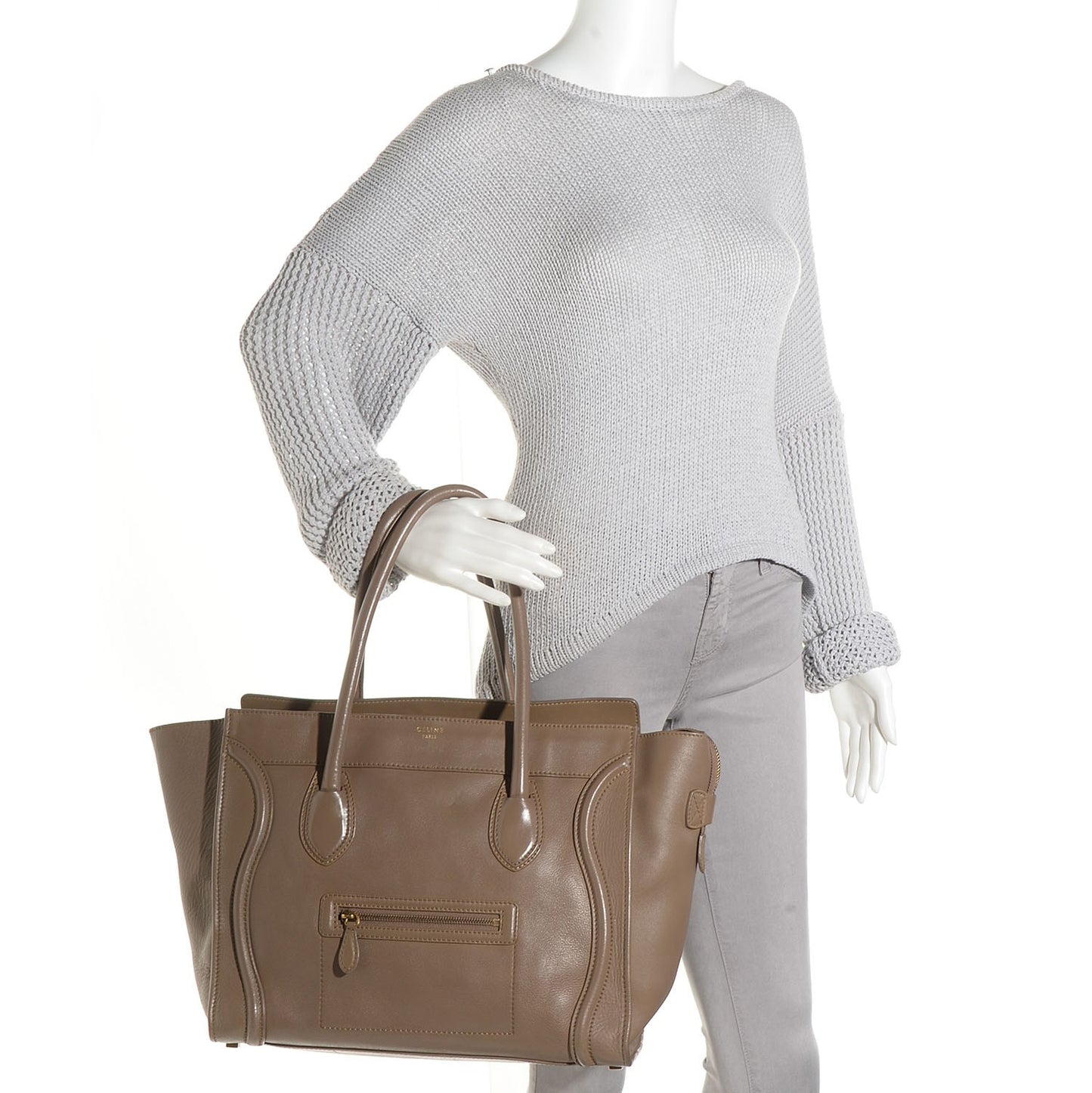 Smooth Calfskin Shoulder Luggage Camel