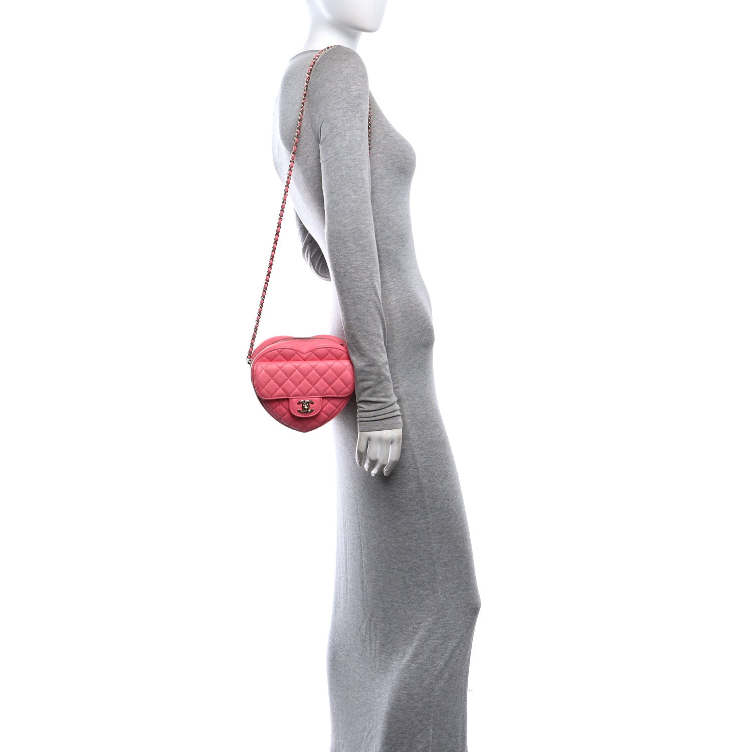 Chanel Lambskin Quilted CC In Love Heart Bag Pink 2 of 9
