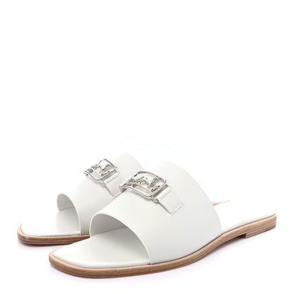 Hermes Calfskin Villa Sandals 38 White 3 of 8
