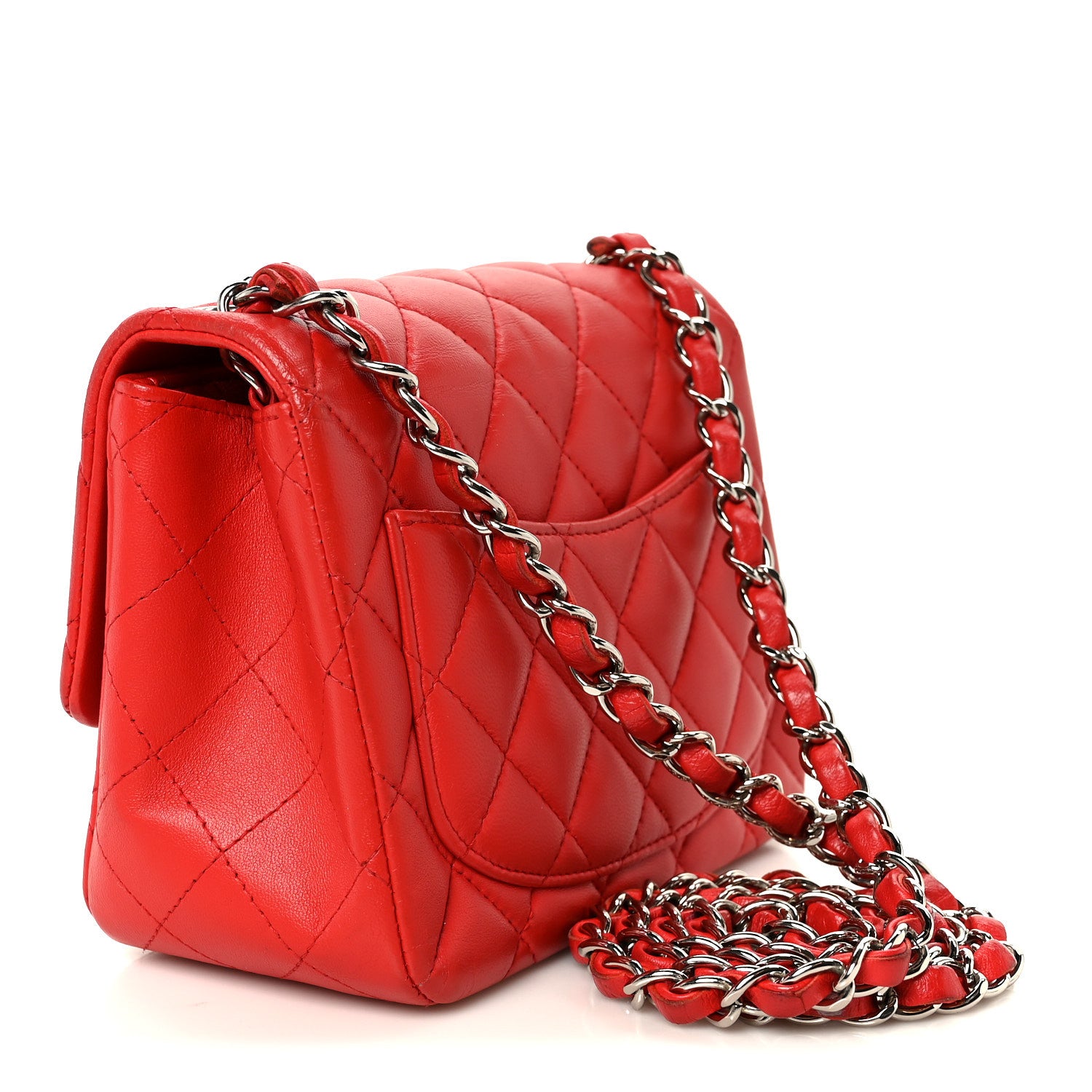 Chanel Lambskin Quilted Mini Square Flap Red 3 of 11