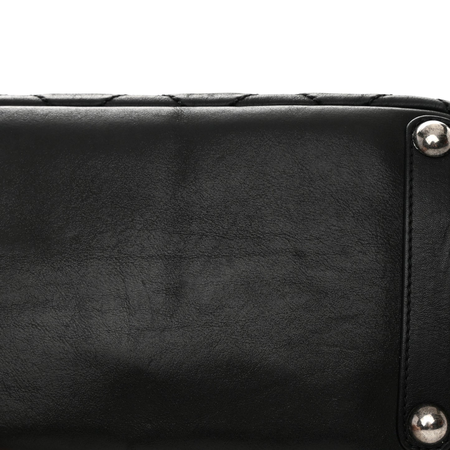 Iridescent Calfskin Quilted In The Mix Shopping Tote Black