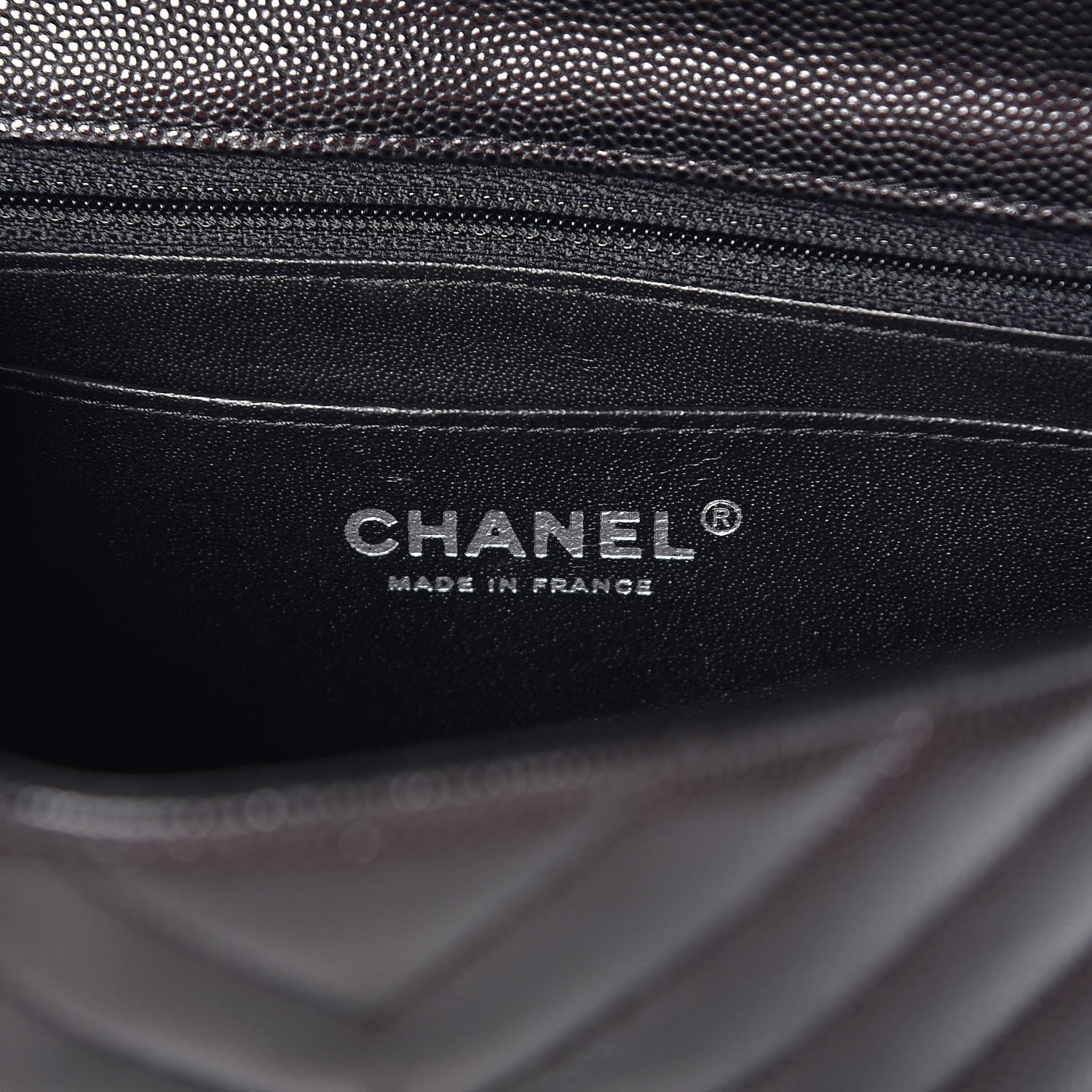 Chanel Caviar Chevron Quilted Mini Rectangular Flap Black 6 of 8